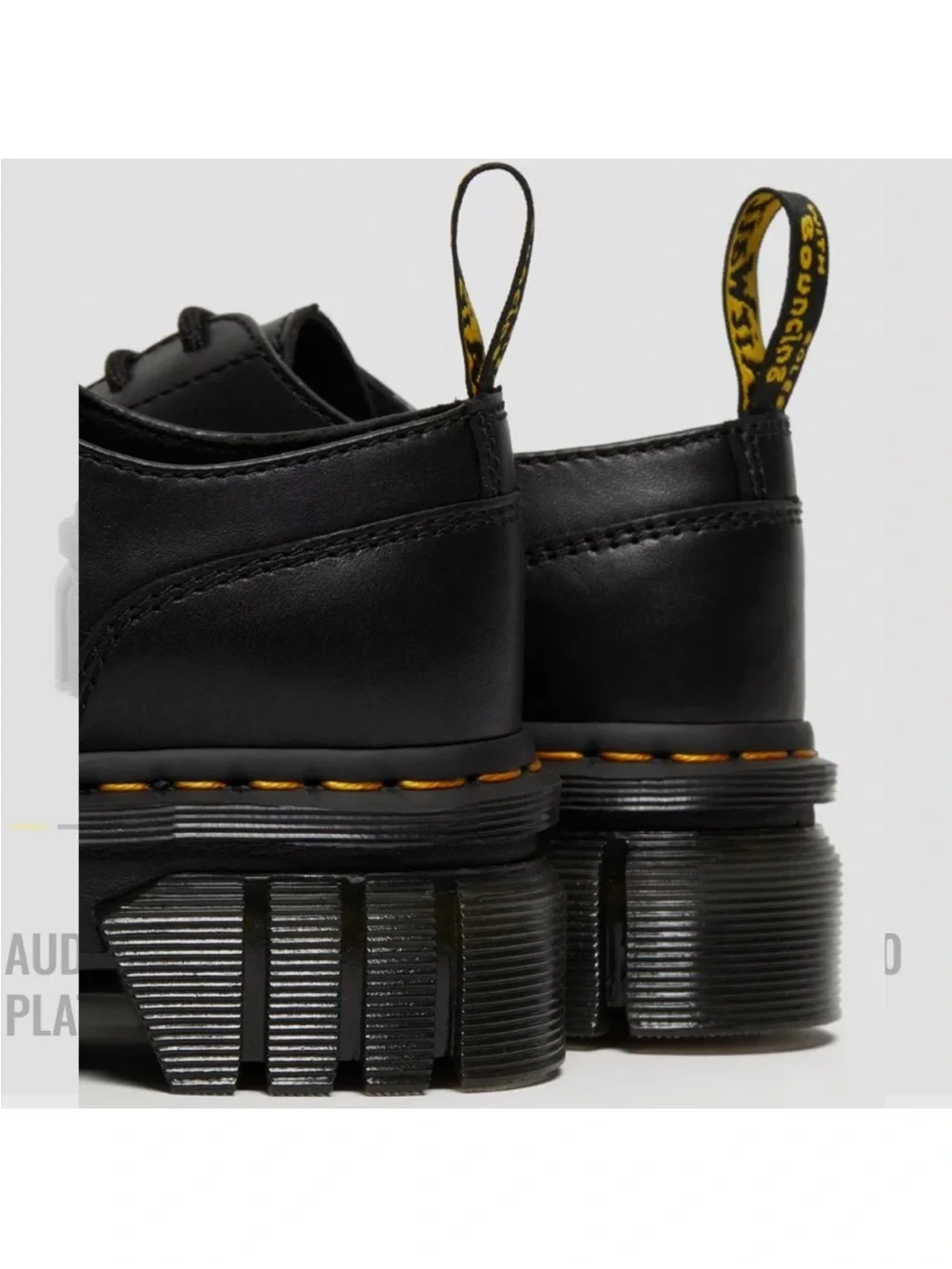 Dr. Martens Audrick Black Leather Chunky Platform Lace-Up Shoes